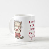 Personalized “Love You Fur-Ever” Cute Cat Valentin コーヒーマグカップ (正面左)