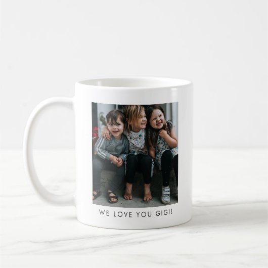 Personalized Love You GIGI Grandma Photo Simple コーヒーマグカップ (左)