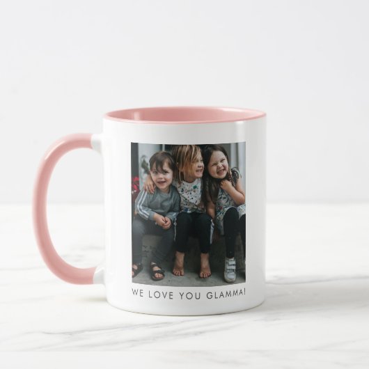 Personalized Love You GLAMMA Grandma Photo Simple マグカップ (左)