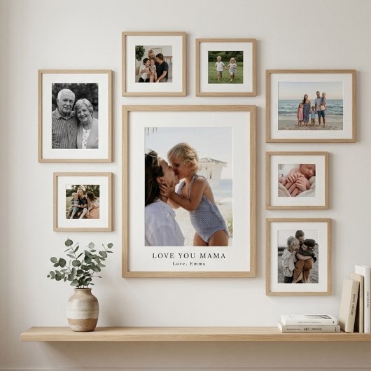 Personalized Love You Mama Photo Poster | Custom  ポスター