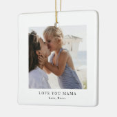 Personalized Love You Mama Photo v セラミックオーナメント (左)