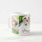 Personalized LOVE YOU MIMI Handwritten 3 Photo コーヒーマグカップ (正面左)
