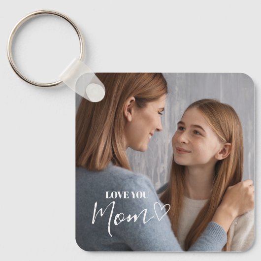 Personalized Love You Mom Photo キーホルダー (正面)