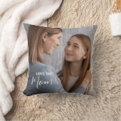 Personalized Love You Mom Photo クッション (ブランケット)