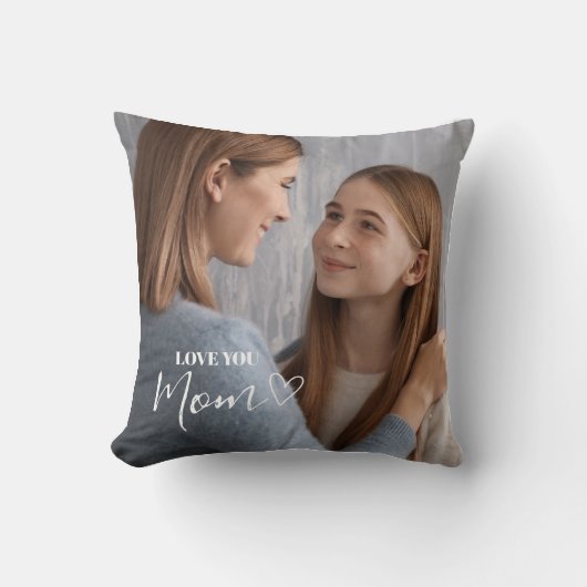 Personalized Love You Mom Photo クッション (正面)
