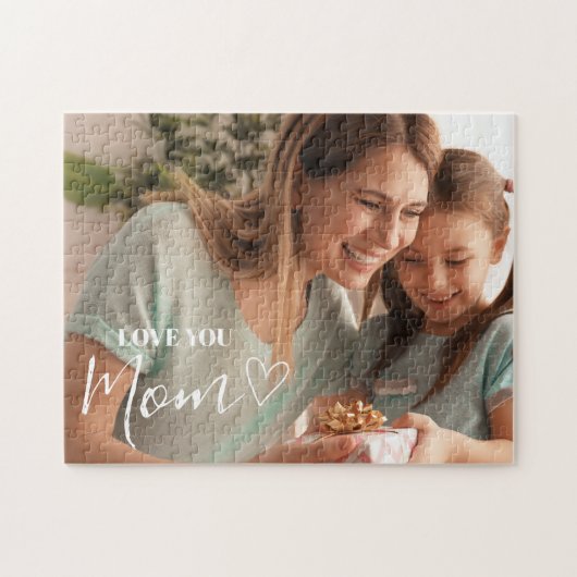 Personalized Love You Mom Photo ジグソーパズル (横)