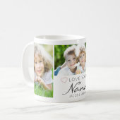 Personalized LOVE YOU NANA Handwritten 3 Photo コーヒーマグカップ (正面左)