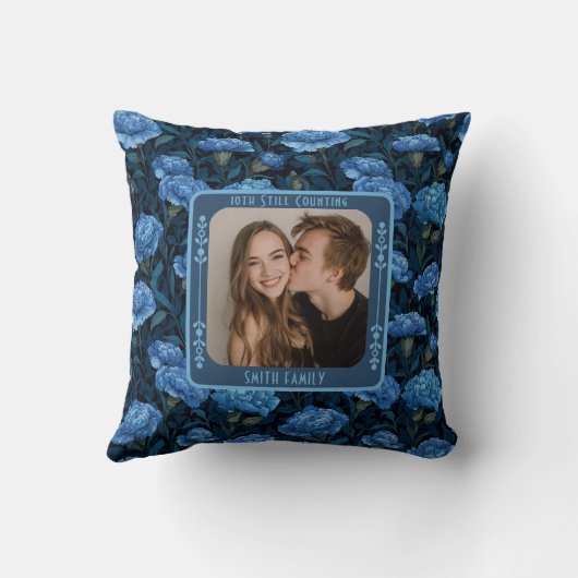 Personalized Lovebird 25Th AnniversaryThrow Pillow クッション (裏面)