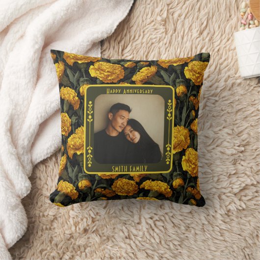Personalized Lovebird Vow Renewal Throw Pillow  クッション (ブランケット)