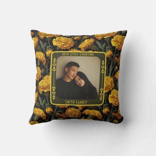 Personalized Lovebird Vow Renewal Throw Pillow  クッション (裏面)