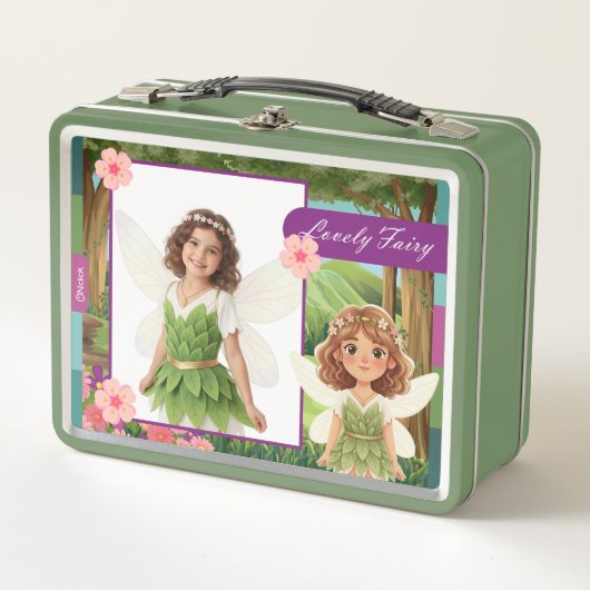 Personalized Lovely Fairy Lunch Box メタルランチボックス (正面)