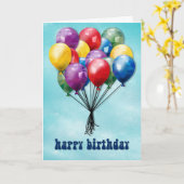 Personalized Low-Poly Balloons Birthday Card カード (黄色い花)