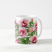 Personalized Low Poly Peony Coffee Mug コーヒーマグカップ (正面右)