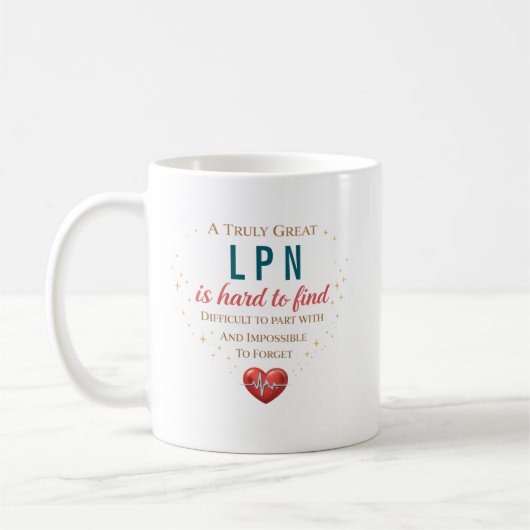 Personalized LPN Nurse Appreciation Quote コーヒーマグカップ (左)