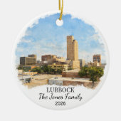Personalized Lubbock Ornament, Custom Texas セラミックオーナメント (正面)