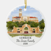 Personalized Lubbock Ornament, Custom Texas セラミックオーナメント (正面)