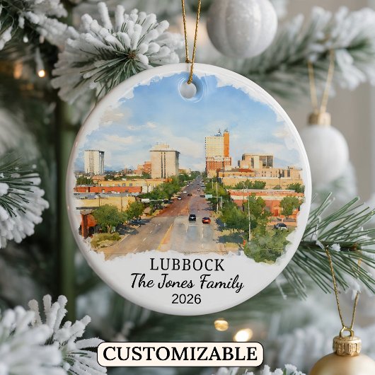 Personalized Lubbock Ornament, Custom Texas セラミックオーナメント