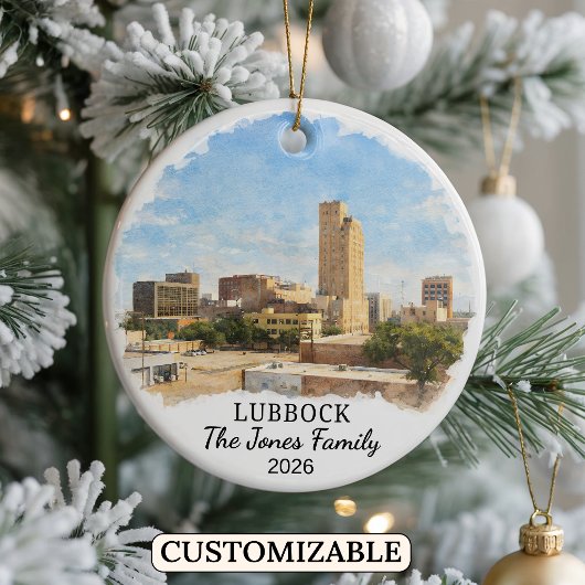 Personalized Lubbock Ornament, Custom Texas セラミックオーナメント