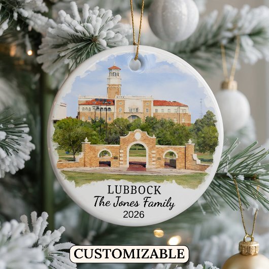 Personalized Lubbock Ornament, Custom Texas セラミックオーナメント
