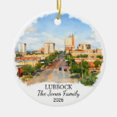 Personalized Lubbock Ornament, Custom Texas セラミックオーナメント (正面)