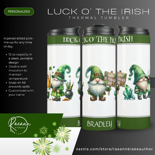 Personalized Luck O' the Irish Thermal Tumbler タンブラー