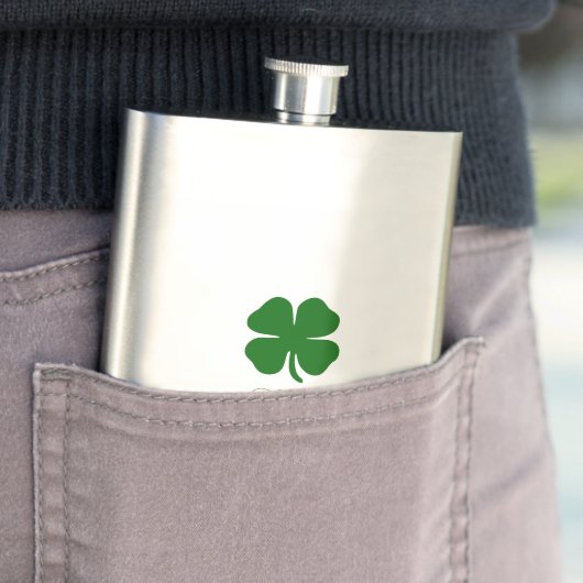 Personalized Lucky Green Clover フラスク (インサイチュ)