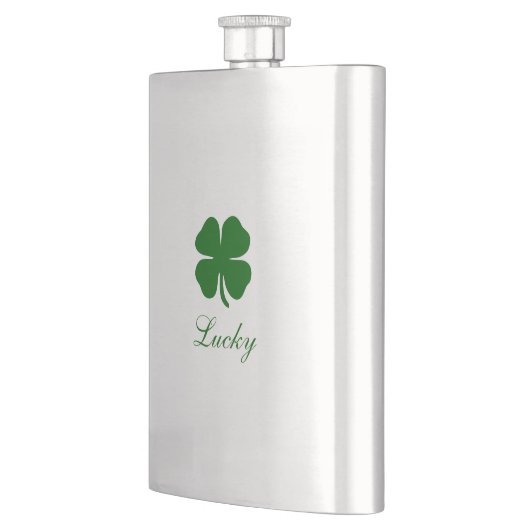 Personalized Lucky Green Clover フラスク (左)