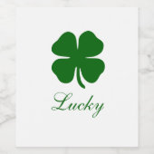 Personalized Lucky Green Clover ワインラベル (シングルラベル)