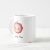 Personalized Lucky You Lychee Cute Watercolor コーヒーマグカップ (正面左)