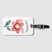 Personalized luggage tag, Floral design ラゲッジタグ (正面横)