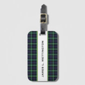 PERSONALIZED LUGGAGE TAG, PLAID BORDER TAG ラゲッジタグ (正面縦)