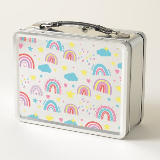 Personalized Lunch Box with Rainbow Name Design メタルランチボックス (裏面)