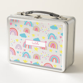 Personalized Lunch Box with Rainbow Name Design メタルランチボックス