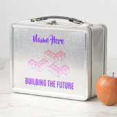 Personalized Lunchkins Building Bricks Lunch Box メタルランチボックス (インサイチュ)