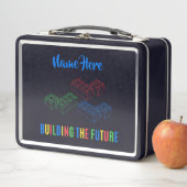 Personalized Lunchkins Building Bricks Lunch Box メタルランチボックス (インサイチュ)