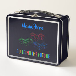 Personalized Lunchkins Building Bricks Lunch Box メタルランチボックス