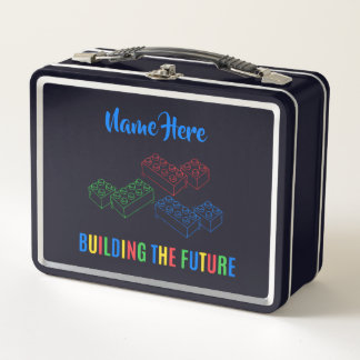 Personalized Lunchkins Building Bricks Lunch Box メタルランチボックス
