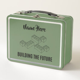 Personalized Lunchkins Building Bricks Lunch Box メタルランチボックス