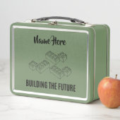 Personalized Lunchkins Building Bricks Lunch Box メタルランチボックス (インサイチュ)