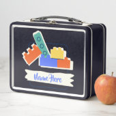 Personalized Lunchkins Building Bricks Lunch Box メタルランチボックス (インサイチュ)