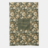 Personalized Lux Pastel Botanical Towel Kitchen キッチンタオル (縦)