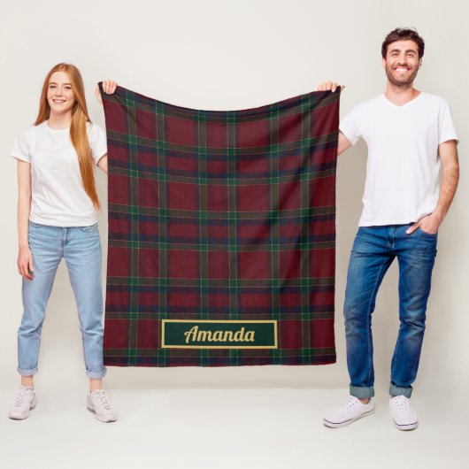 Personalized Luxe Heritage Tartan Christmas フリースブランケット (インサイチュ)