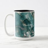 Personalized Luxury Marble Pattern Custom Name  ツートーンマグカップ (左)