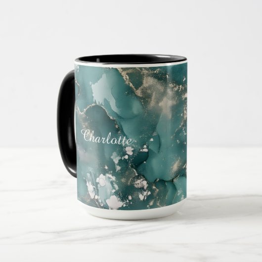 Personalized Luxury Marble Pattern Custom Name  マグカップ (正面左)