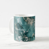 Personalized Luxury Marble Pattern Custom Name Mug コーヒーマグカップ (正面左)