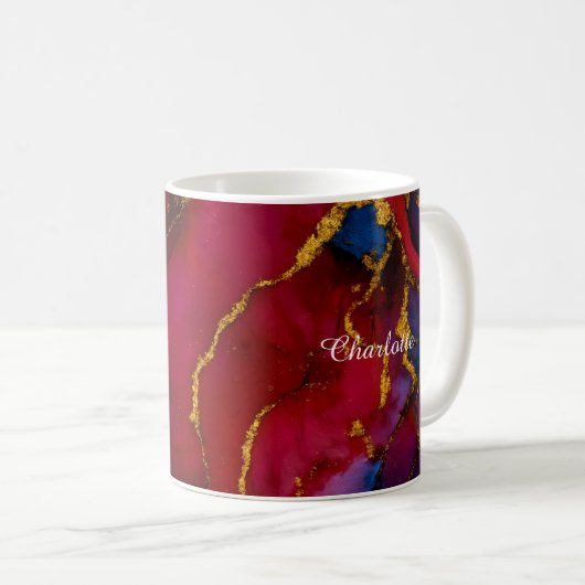 Personalized Luxury Marble Pattern Custom Name Mug コーヒーマグカップ (正面右)