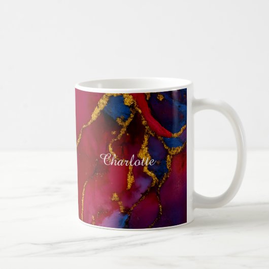 Personalized Luxury Marble Pattern Custom Name Mug コーヒーマグカップ (右)