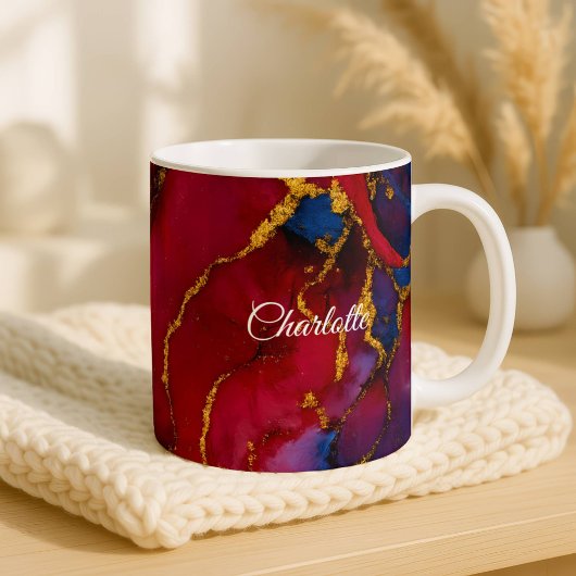 Personalized Luxury Marble Pattern Custom Name Mug コーヒーマグカップ