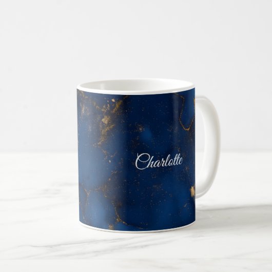 Personalized Luxury Marble Pattern Custom Name Mug コーヒーマグカップ (正面右)