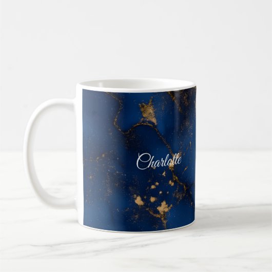 Personalized Luxury Marble Pattern Custom Name Mug コーヒーマグカップ (左)